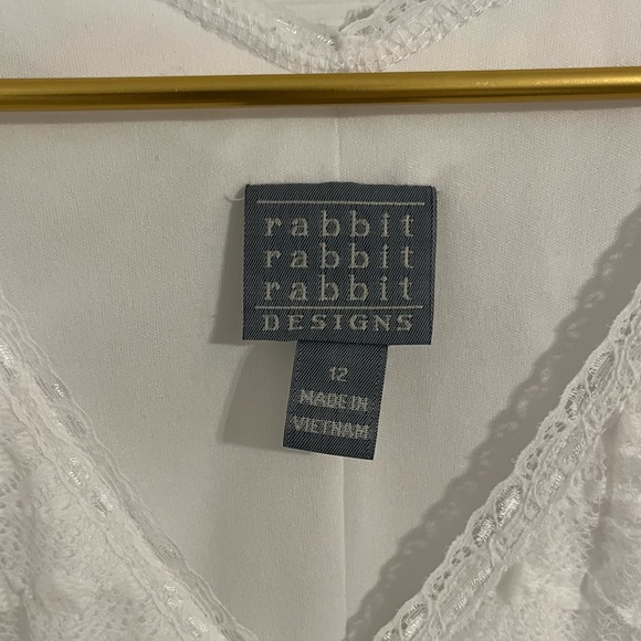 Rabbit rabbit rabbit white lace size 12 dress midi length - Picture 6 of 7